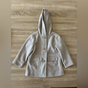 Zara kids tan hooded pea coat size 6-7